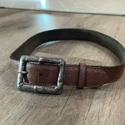 ABACO Paris Leather Size Small Belt Silver Made in Italy 