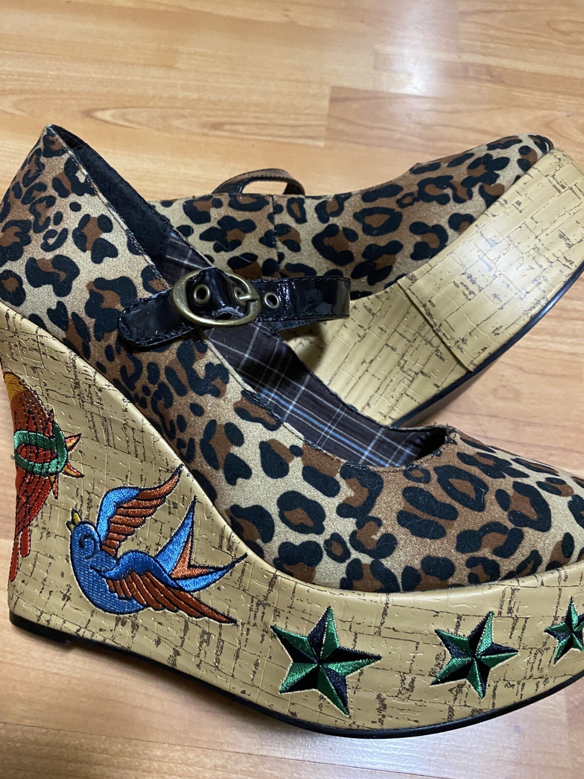 Penthouse Women’s Kat Von D Tattoo Embroidered Cork Platform image 3