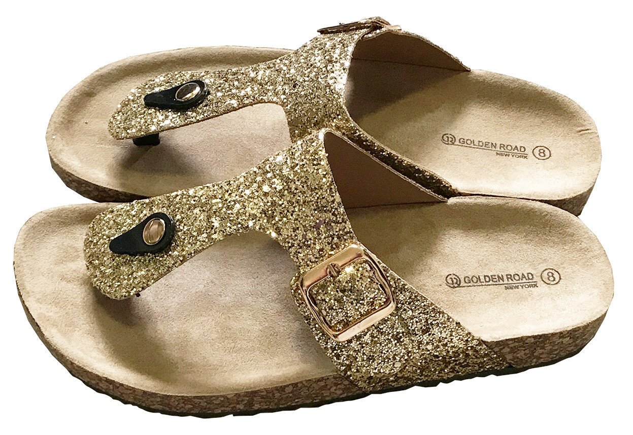 PANTOFOLA D’ORO Women Thong Glitter Sandals Shoes Flip Flop Flat Summer Slipper G Glitter 10