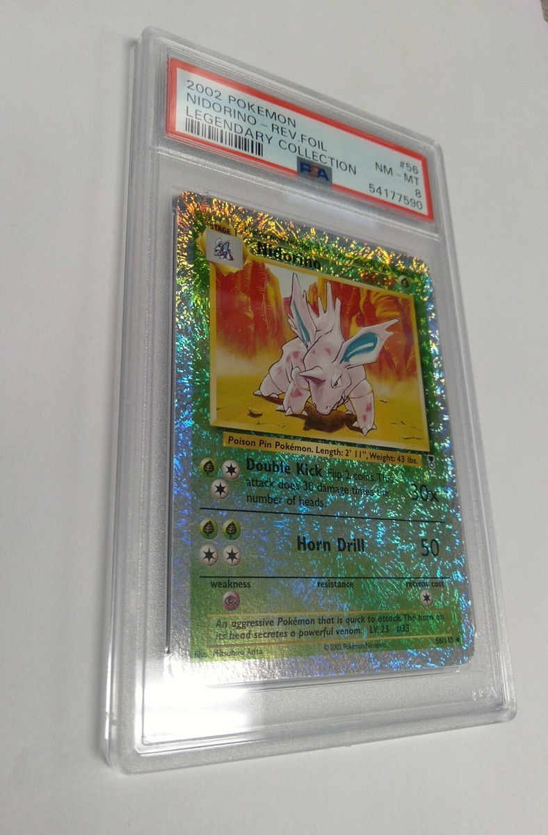 Graded PSA 8 2002 Pokemon - Nidorino - Rev.Foil #56