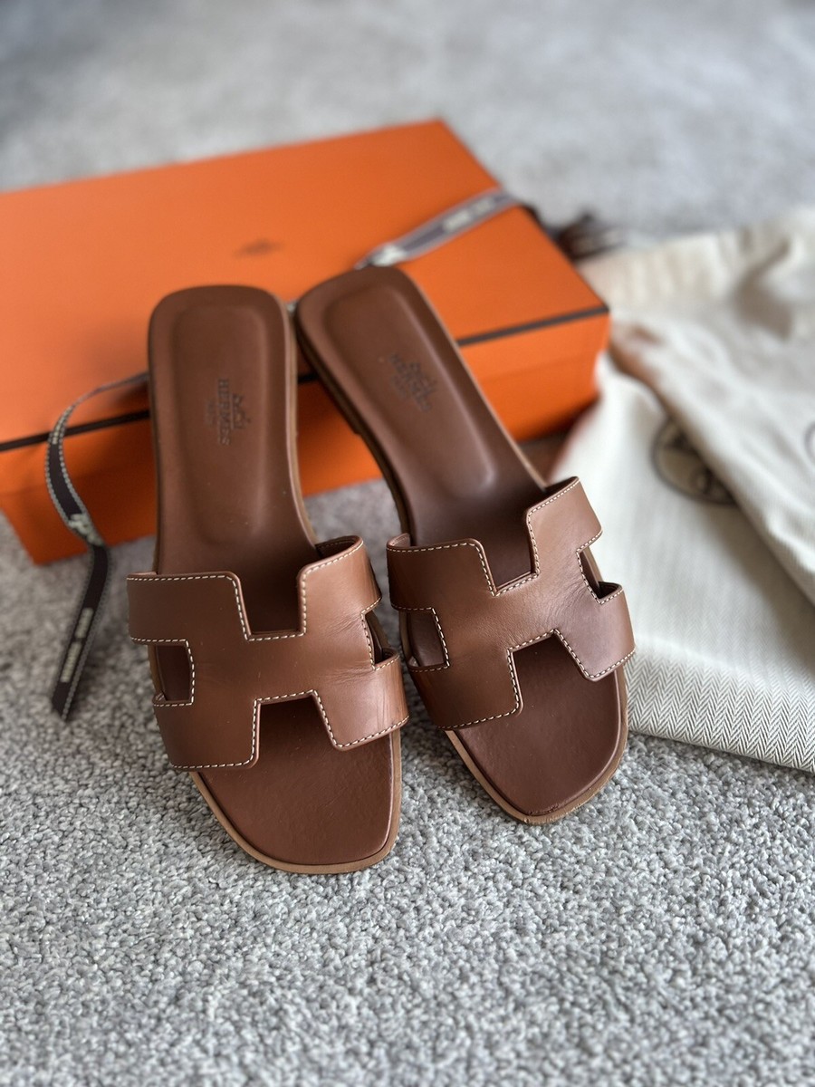 HERMES Oran Sandal In Gold Size 37 | eBay