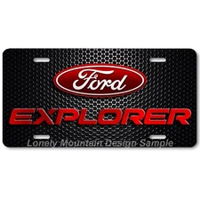 Ford Explorer Inspired Art Red/Red/Mesh FLAT Aluminum Novelty License Tag Plate