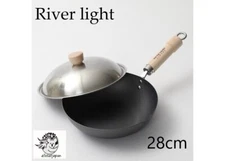 River light stir-fried pot KIWAME PREMIUM 28cm LID Set Gas IH compatible Pan