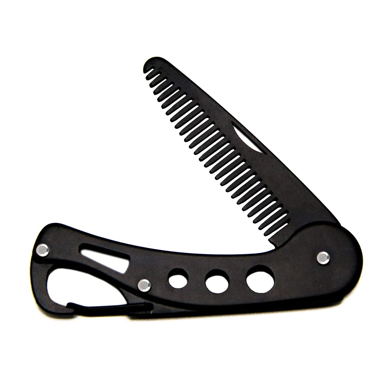 Stainless Steel Folding Beard Comb for Men Mustache Comb Multifunctional Pocket