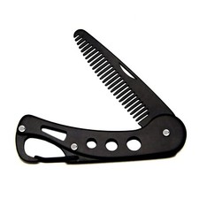Stainless Steel Folding Beard Comb for Men Mustache Comb Multifunctional Pocket