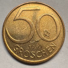 1991 Austria 50 Groschen - Beautiful Coin - #A-059-B