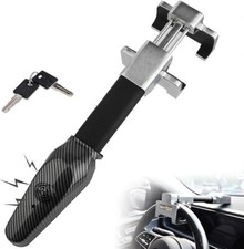 Steering Wheel Lock with Alarm,Heavy Duty Anti-Theft Car Device Car Lock 2 Keys