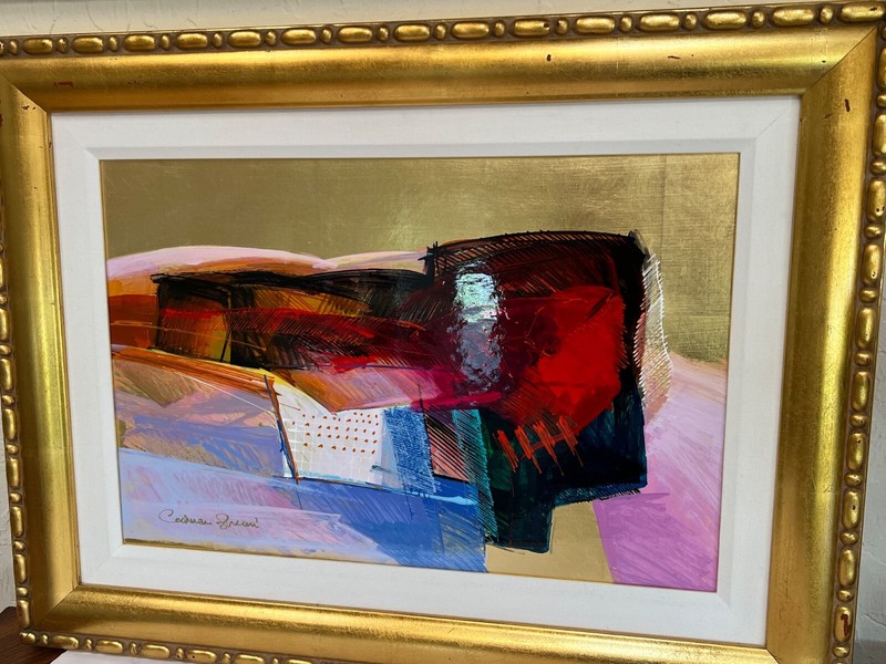 Calman Shemi “Paper Game” original oil painting  ex Wentworth Gallery 24x32”