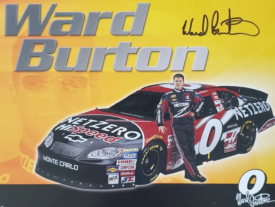 Фотография Уорда Бертона с автографом 8x10 NASCAR Chevrolet - Изображение 3 из 4