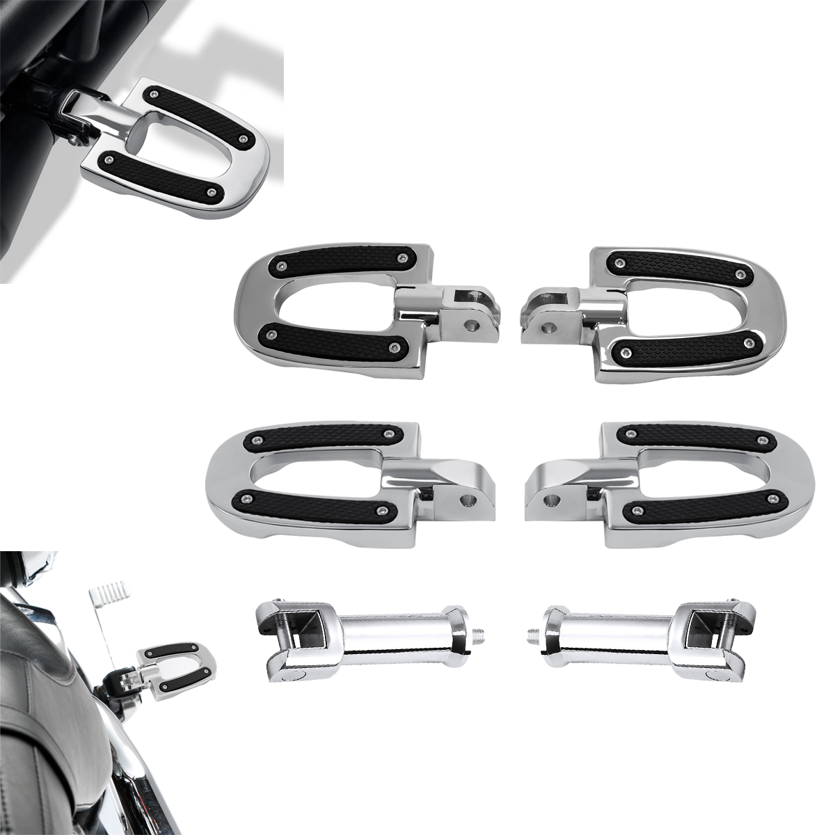 Driver & Passenger Footpegs Bracket Fit For Harley Softail Street