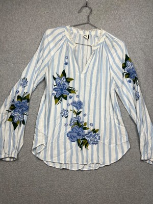 Anthropologie Akemi + Kin Women's Tunic Blouse Size S Floral Cottage Core