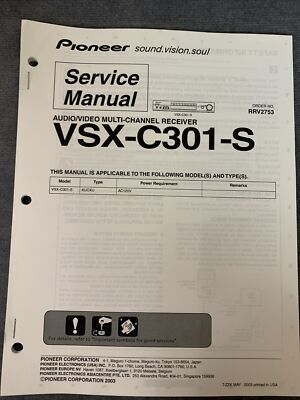 Pioneer VSX-C301-S Service Manual [Original w/Schematics, Diagrams, Parts, etc]