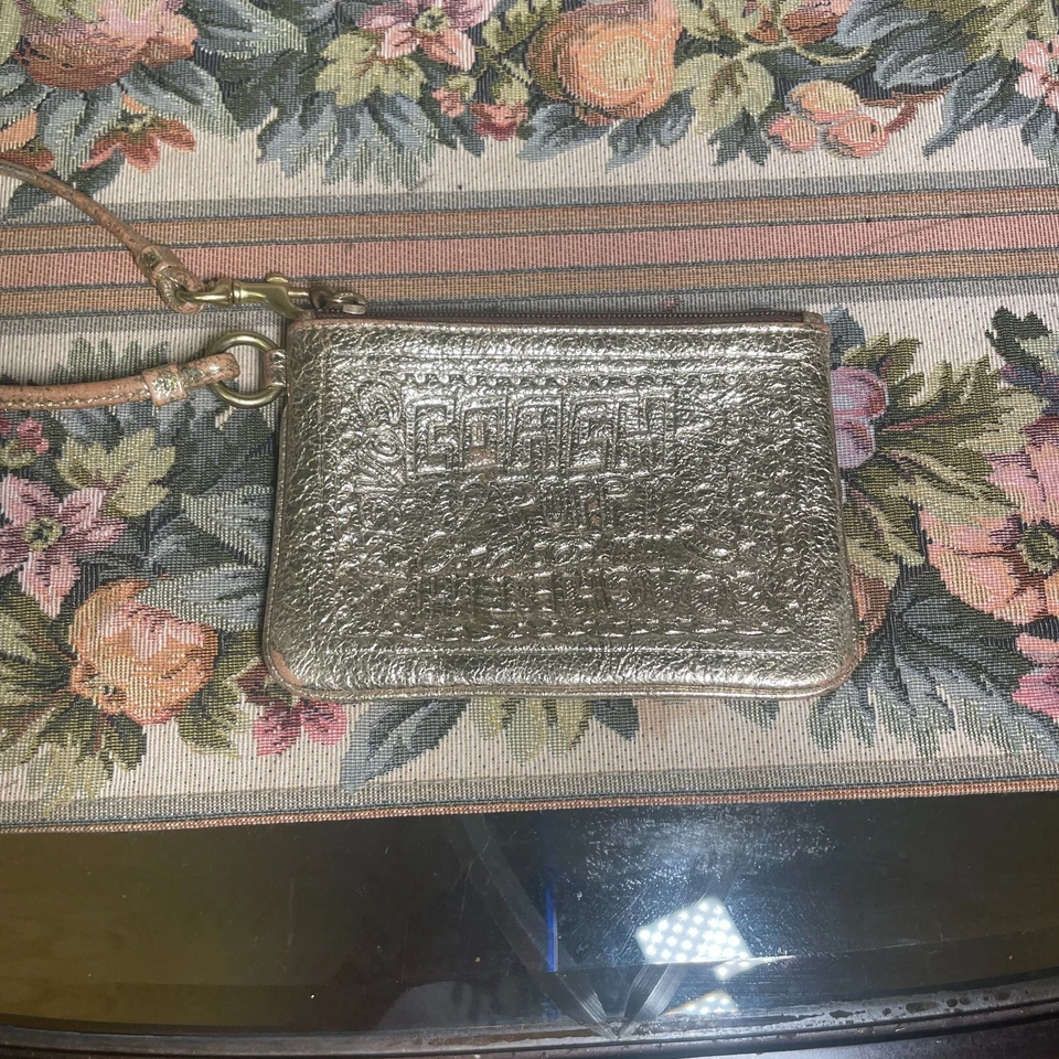 COACH 罕见罂粟金腕带手拿包 钱包 — 第 4/4 张图片