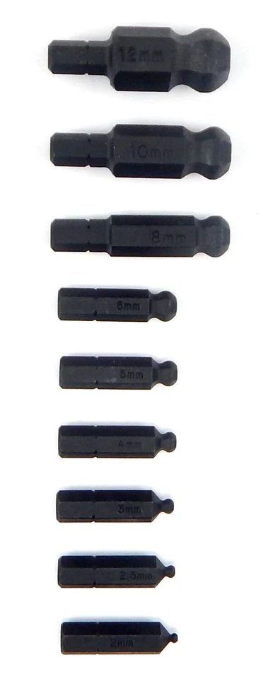Bondhus 9pc 1/4in Shank Hex Insert Bit Set Metric 2-12mm BallDriver USA 11099 - Image 2 of 3