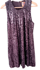 Tory Burch Chocolate Brown Sequined Dress Women's Large Mini Sleeveless