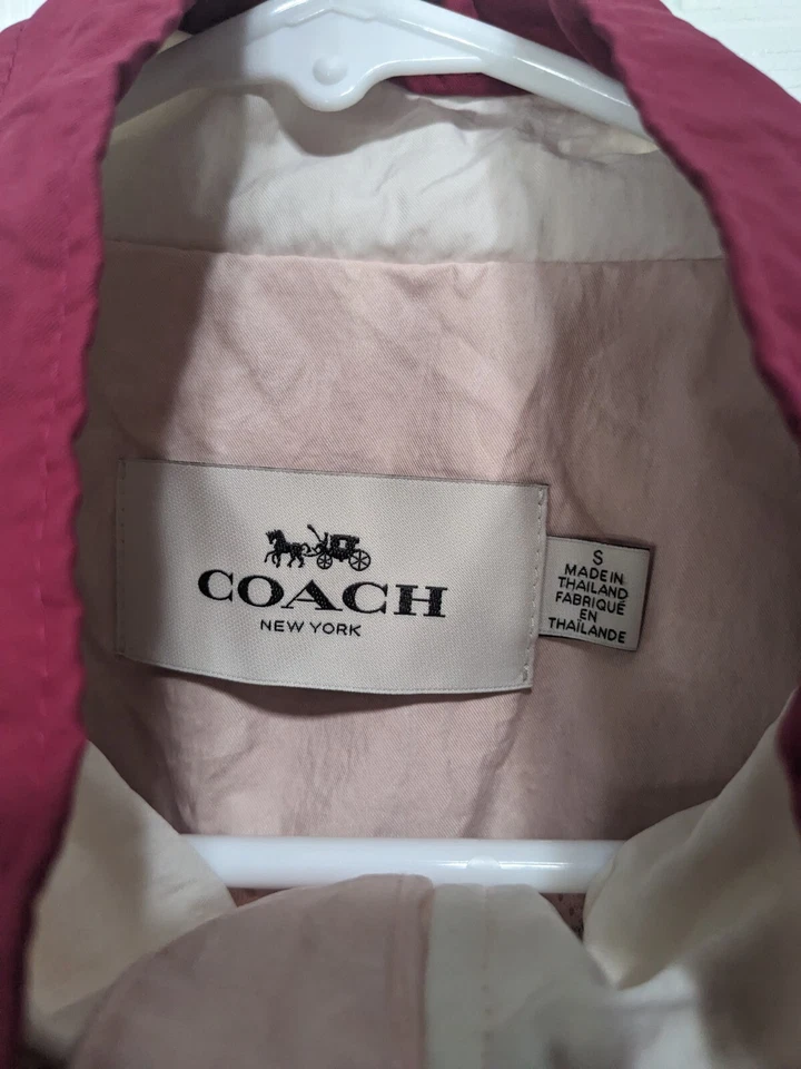 Chaqueta de Pista Coach Signature Para Mujer Pequeña Rosa Cremallera Completa Manga Larga Forrada Foto 4 de 4