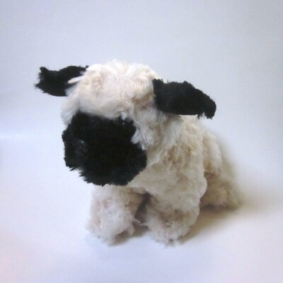 Plush Pug Dog Black & Cream Fiesta Toys Stuffed Animal 8 Inches Tall GUC