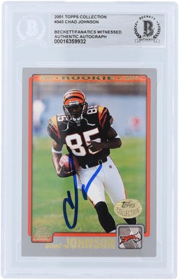 Chad Johnson Cincinnati Bengals Signed 2001 Topps Collection 340 BAS Rookie Card