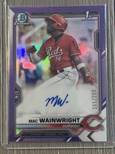 2021 Bowman Chrome 1st Mac Wainwright Purple Refractor Auto /250 #CPA-MW