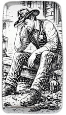 10 ozt 999 Fine Silver Art Bar- Lawman at Dusk - ADAMO TECHNE - Limited 88.87 per troy oz