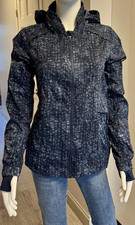 lululemon athletica Hooded Full Zip Pockets Jacket Blue/White Floral 6