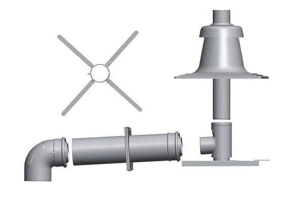 Wolf Paket Abgasleitung DN60/100 Schachteinbau, Abdeckung Kunststoff-image