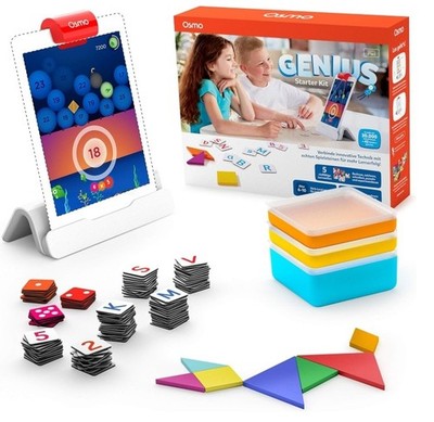 Osmo - Genius Starter Kit - 5 interaktive Lernspiele - Alter 6-10 Jahre - Mathem