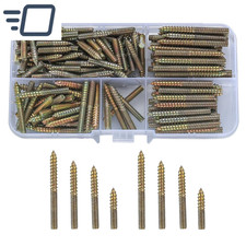 200 Pcs M4 Hanger Bolts, M4 Double Ended Screws, Self-Tapping Wood to Wood to M