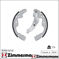 Zimmermann 10990.149.8 Bremsbackensatz 4 Bremsbacken Trommelbremse