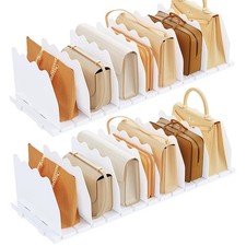 Shelf Divider for Closet, 2 Pack Adjustable Purse Organizers Handbag Separato...