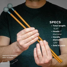 . Percussion Mallets — U.S.A. ASSEMBLED — Sticks for Xylophone, Marimba, Temp...