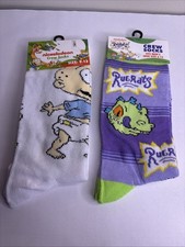 Nickelodeon Rugrats Cartoon Novelty Socks 2 Pairs Shoe Size 9-13