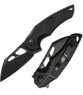 Fox Edge Atrax Liner Folding Knife 2.8'' 8Cr13MoV Steel Blade Black G10 Handle