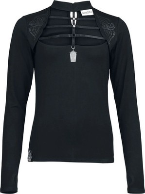 Beetlejuice Langarmshirt Damen Say It 3 Times schwarz
