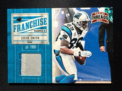 2011 Panini Threads Franchise Fabrics Steve Smith Patch /50 Game Used Jersey