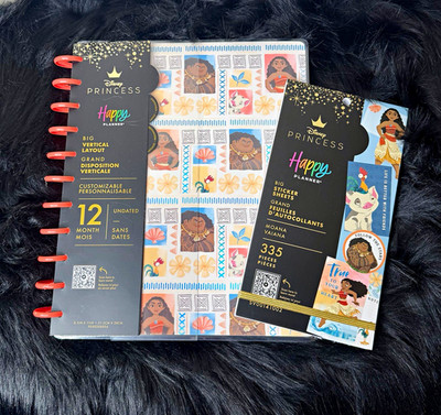 The Happy Planner Disney Moana Big 12 Month Undated /Monthly Vertical W/STICKERS