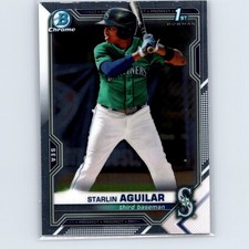 2021 Bowman Chrome Starlin Aguilar #BCP-249 Prospects Seattle Mariners