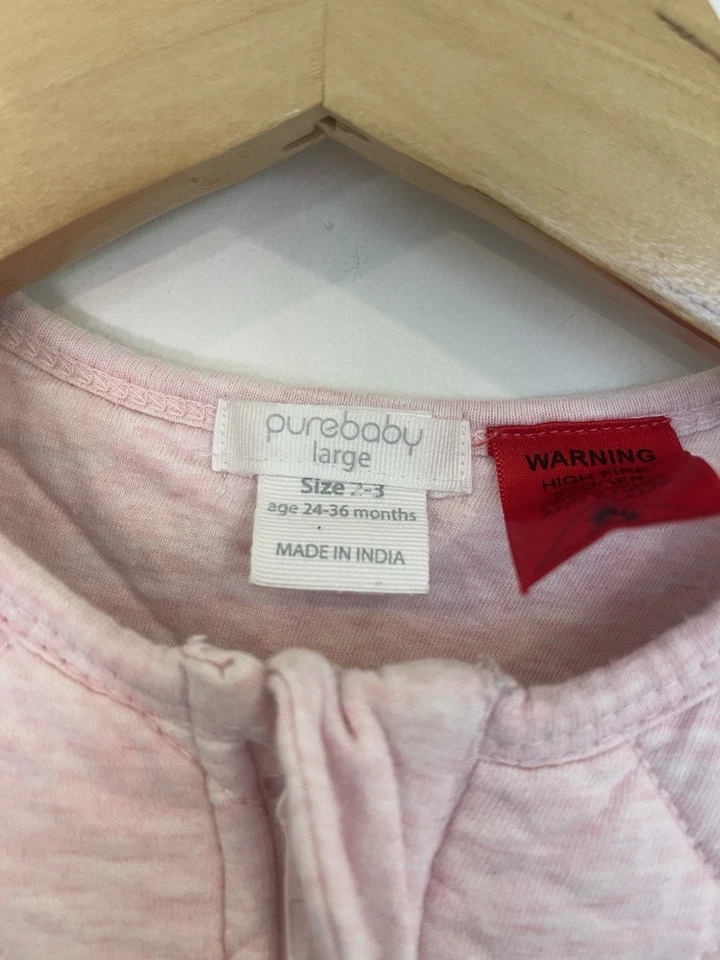 Purebaby Size Large (24-36m/ 2-3yrs ) Toddler Pink Sleep Sack TOG 2.0 Cotton - image 4 of 4