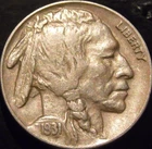 1931-S Buffalo Nickel Choice Original XF/AU