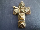 LARGE & HEAVY 27g Gold Tone Masonic Orb Folding Cross Articulated Charm