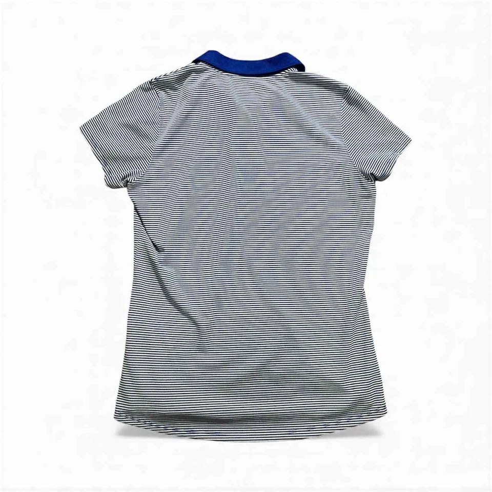 Camisa polo feminina Vineyard Vines Performance azul e branca malha colarinho azul P - Imagem 3 de 3