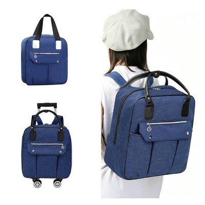 3-in-1 Carry On Duffle Bag Detachable Wheels Trolley Travel Bag For Weekend Trip