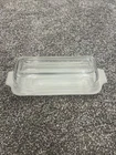 Vintage Fire King Oven Ware Milk Glass Butter Dish with Glass Lid