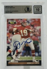 1995 Pro Line #12 Joe Montana Auto Kansas City Chiefs BGS Autograph 10