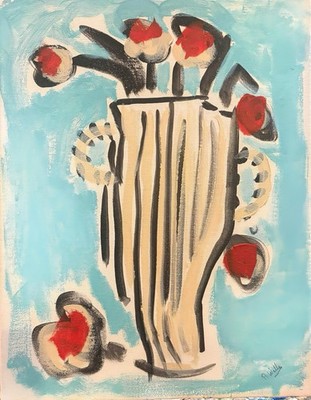 Abstract Flowers 11x14 Canvas Interior Design Brand New