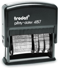 Trodat Printy 4817 Datumstempel Mit Wortband, Deutsch, Schwarz, 12 Office-Texte
