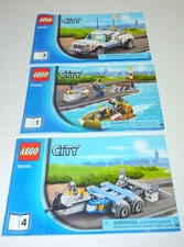 LEGO 60045 Police Patrol Instruction Manuals Only — Books 1 / 3 / 4 (No Bricks)