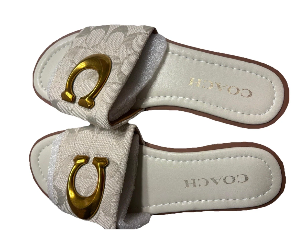 Coach Leather Upper Slide Casual Sandals for Women for sale | eBay