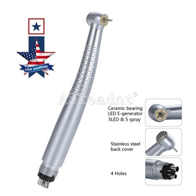 Dental High Speed Handpiece 5 LED Shadowless 5 Spray Air Turbine 4Holes