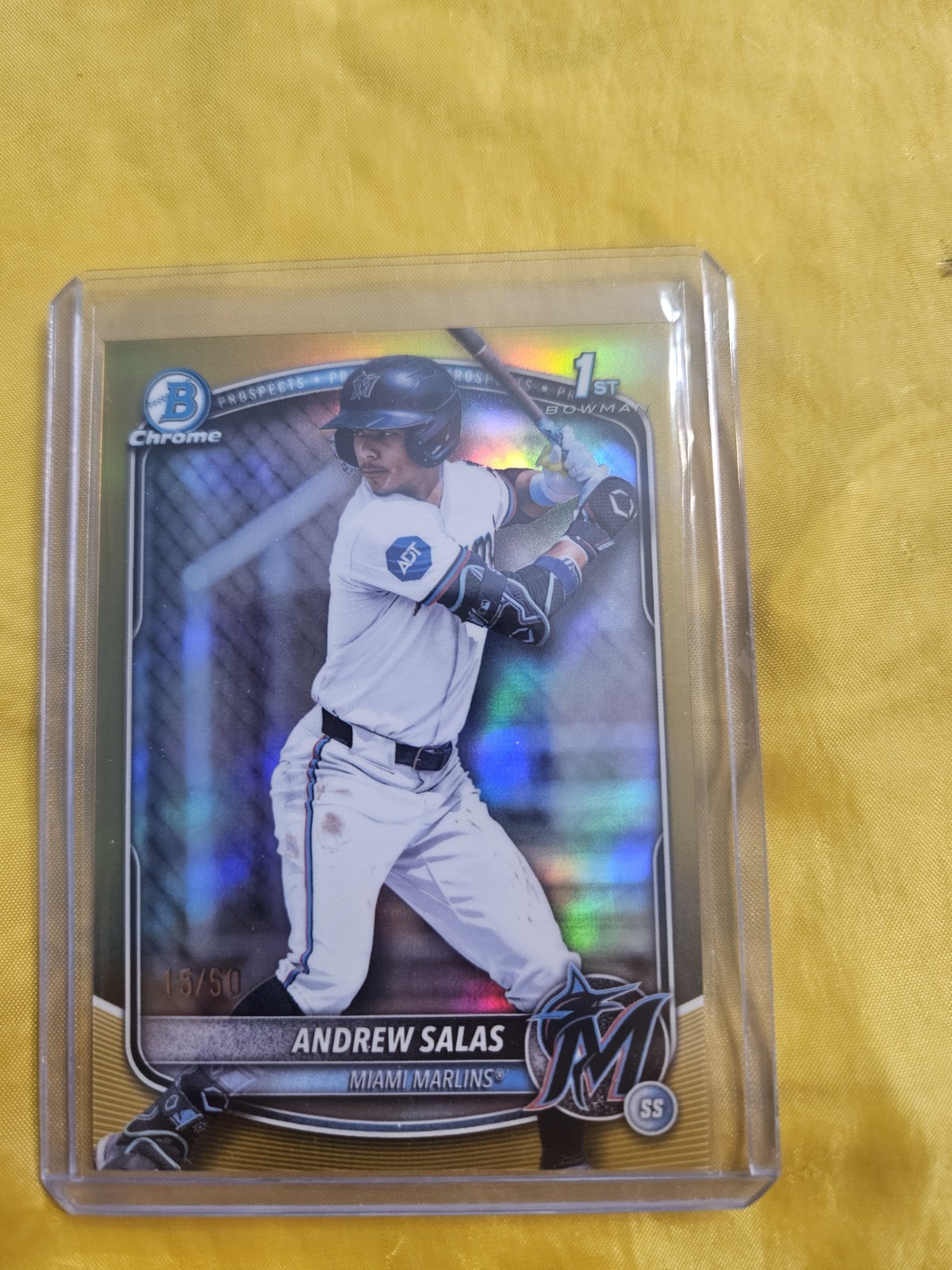 2025 Bowman Chrome True Gold Refractor Andrew Salas 1st Bowman /50 (Marlins)